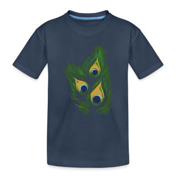 Plume de paon,paon,œil de paon - T-shirt bio Premium Enfant - bleu marine - Devant