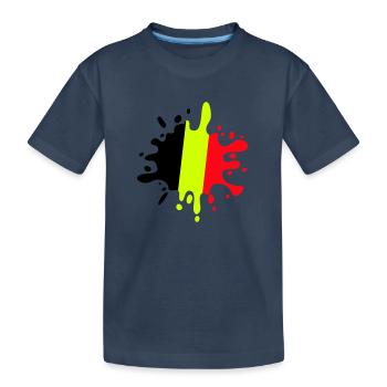farbklecks belgien - Kinder Premium Bio T-Shirt - Navy - Vorne