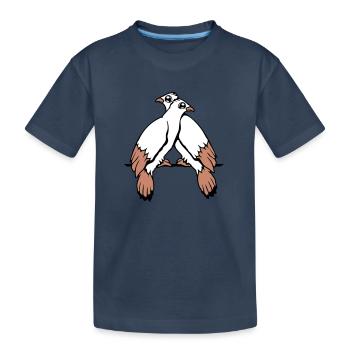 2 colombes oiseaux deux amis sat paire de câbles - T-shirt bio Premium Enfant - bleu marine - Devant