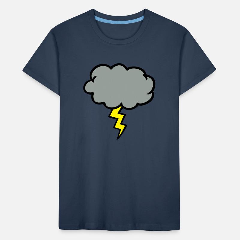 cloud thundercloud lightning thunderbolt Kids' Premium Organic T-Shirt