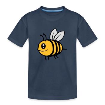 Mignonne petite abeille de dessin animé - T-shirt bio Premium Enfant - bleu marine - Devant