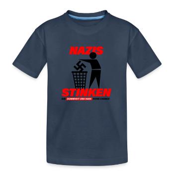 2023 05 shirt nzs stinken back schwarz rot Druck - Kinder Premium Bio T-Shirt - Navy - Vorne