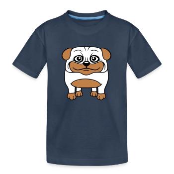 chien carlin petite bite mignonne amour heureux bande dessinée amusant - T-shirt bio Premium Enfant - bleu marine - Devant
