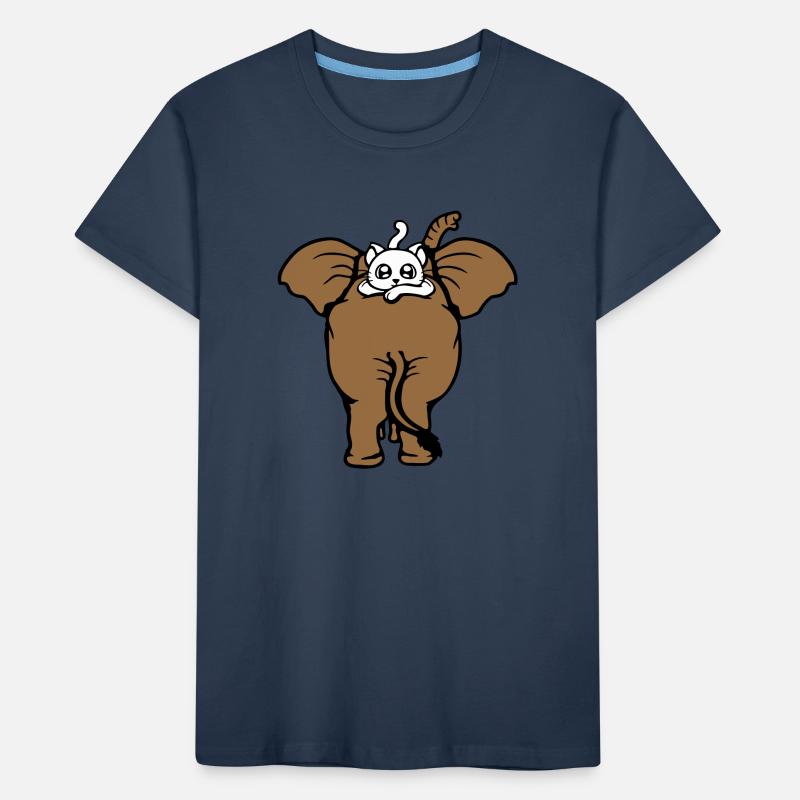 Chat Éléphant Équipe de marche Couché 2 Amis Mignon T-shirt bio Premium Enfant
