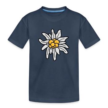 Edelweiss - Kinder Premium Bio T-Shirt - Navy - Vorne