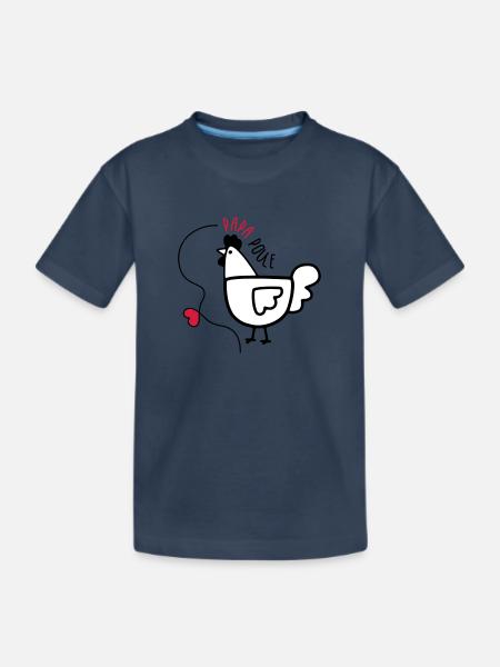 Papa Poule - Fête des Pères - T-shirt bio Premium Enfant - bleu marine