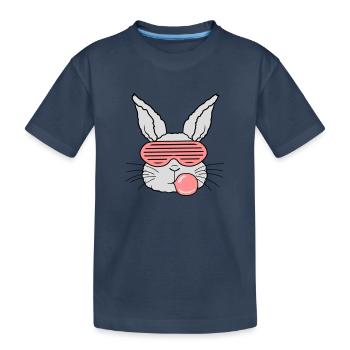 Chewing gum bubble lapin cool - T-shirt bio Premium Enfant - bleu marine - Devant