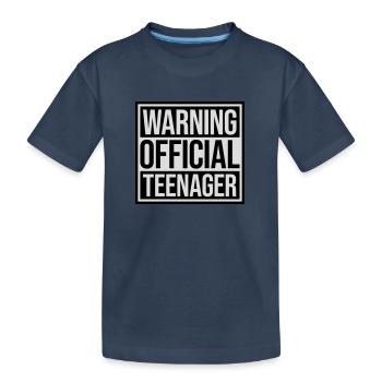 avertissement citation officielle d’adolescent - T-shirt bio Premium Enfant - bleu marine - Devant