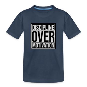 Citation de discipline sur la motivation - T-shirt bio Premium Enfant - bleu marine - Devant