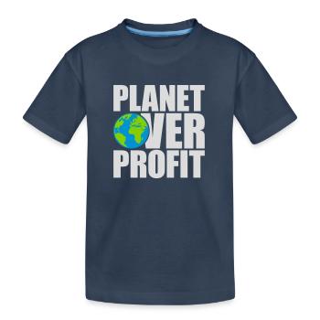 Planète sur le devis de profit - T-shirt bio Premium Enfant - bleu marine - Devant