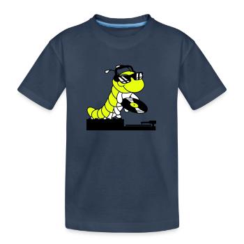 DJ Caterpillar Table de mixage de disques Soirée Musique de club - T-shirt bio Premium Enfant - bleu marine - Devant