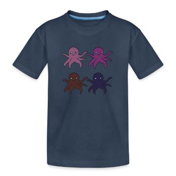 Pieuvre 4 plis - T-shirt bio Premium Enfant - bleu marine - Devant