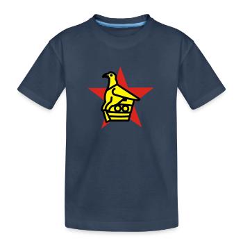 Zimbabwe Bird & Star - Kids' Premium Organic T-Shirt - navy - Front