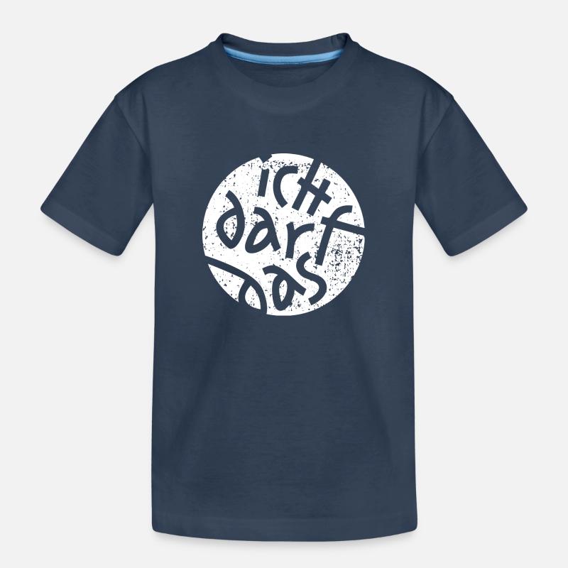 Statement Ich Darf Das Grunge Button 2 - Kinder Premium Bio T-Shirt - Navy