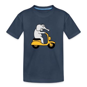 Moped Elephant - Kinder Premium Bio T-Shirt - Navy - Vorne