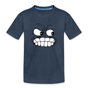 kopf gesicht boese wuetend beherrschung verloren z - Kinder Premium Bio T-Shirt - Navy - Vorne