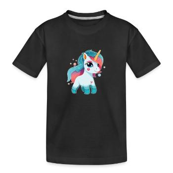 Cute Little Unicorn - Kinder Premium Bio T-Shirt - Schwarz - Vorne