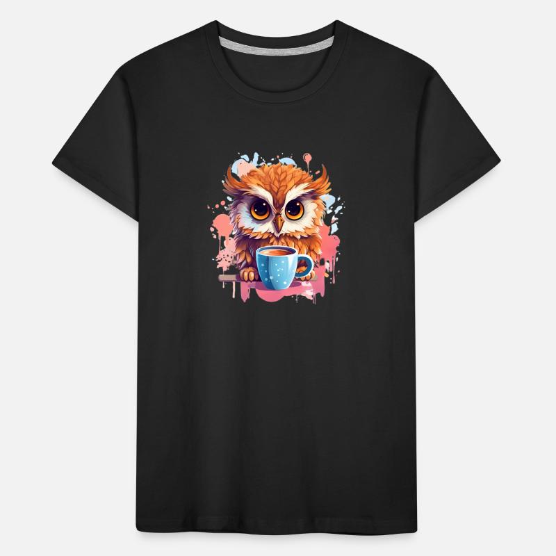 Niedliche Wachsame Eule | Nachtschwärmer Eule Kinder Premium Bio T-Shirt