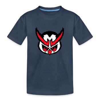 owl peeps evil cool face head comic - Kids' Premium Organic T-Shirt - navy - Front