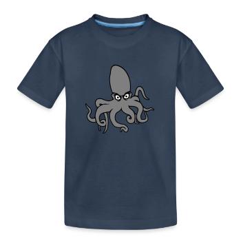 Pieuvre, pieuvre, pieuvre, céphalopode, mauvais œil - T-shirt bio Premium Enfant - bleu marine - Devant