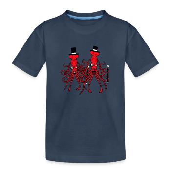 2 Kraken Mr. Sir Hat Monocle Glasses Rich Friends - Kids' Premium Organic T-Shirt - navy - Front