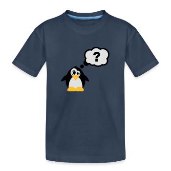 pinguin_frage_f3 - T-shirt bio Premium Enfant - bleu marine - Devant