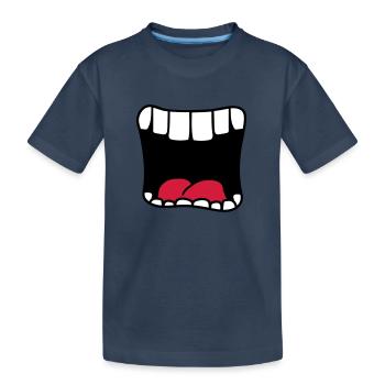 bouche hurlant grosse bouche bruellen dessin animé comique - T-shirt bio Premium Enfant - bleu marine - Devant
