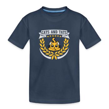 cats and tats Zitat - Kinder Premium Bio T-Shirt - Navy - Vorne