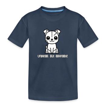 Zombie Puppy - Mort-vivant mais design adorable - T-shirt bio Premium Enfant - bleu marine - Devant
