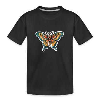 Moth Neo Traditional - Kids' Premium Organic T-Shirt - black - Front