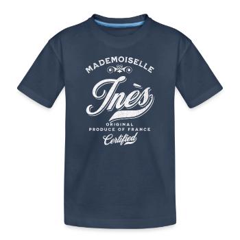 Mademoiselle Inès - T-shirt bio Premium Enfant - bleu marine - Devant