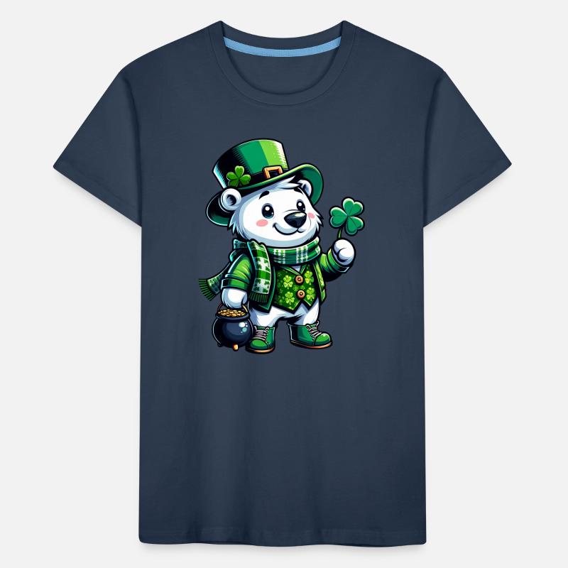 Conception de bande dessinée d’ours polaire de Saint-Patrick T-shirt bio Premium Enfant