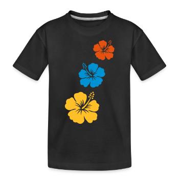 hibiscus tahiti 3 - T-shirt bio Premium Enfant - noir - Devant