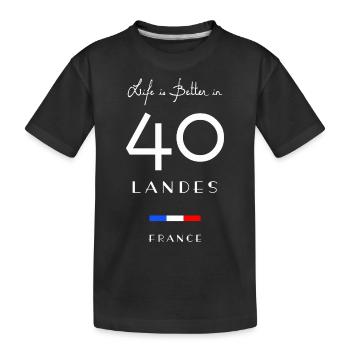 Life is better LANDES Number 40 Aquitaine - Kids' Premium Organic T-Shirt - black - Front