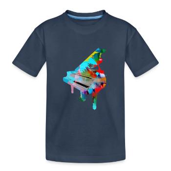 Piano,Graffiti,Peinture,Piano à queue - T-shirt bio Premium Enfant - bleu marine - Devant