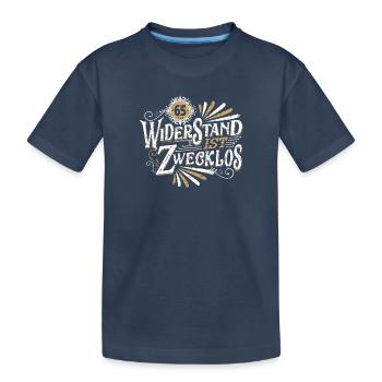 65. Geburtstag Widerstand ist zwecklos - Kinder Premium Bio T-Shirt - Navy - Vorne