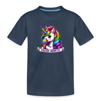 LGBTQ Pride Monat Einhorn Regenbogen Toleranz - Kinder Premium Bio T-Shirt - Navy - Vorne