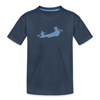 Rafting Silhouette Wildwasser Schlauchboot Fluss - Kinder Premium Bio T-Shirt - Navy - Vorne