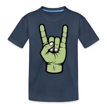Signe de jupe de main de fête - T-shirt bio Premium Enfant - bleu marine - Devant