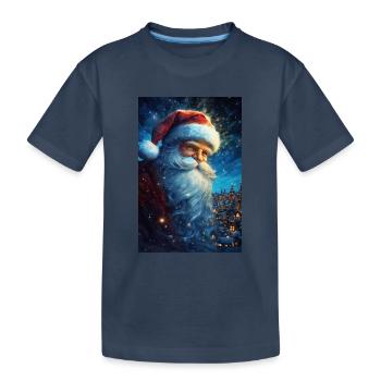 Weihnachtsmann - Kinder Premium Bio T-Shirt - Navy - Vorne