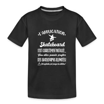 L'application skateboard t-shirt homme - T-shirt bio Premium Enfant - noir - Devant