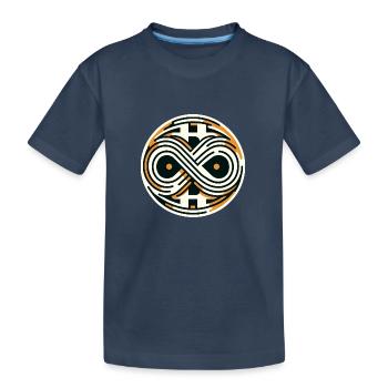 Bitcoin Symbol Infinite Value 21 Million - Kids' Premium Organic T-Shirt - navy - Front