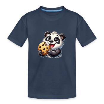 Panda Keks Nachtisch süße Kekse - Kinder Premium Bio T-Shirt - Navy - Vorne