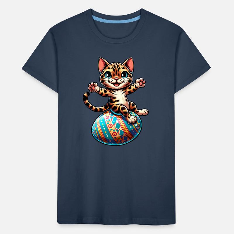 Bengal Cat Dancing Easter Egg Kids' Premium Organic T-Shirt