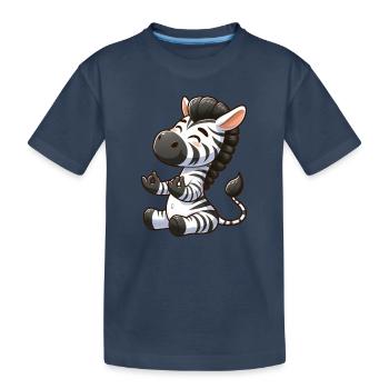 Zen Zebra : Méditation et yoga dans l’ du bouddhisme - T-shirt bio Premium Enfant - bleu marine - Devant