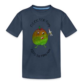 Un médecin par jour éloigne la pomme - T-shirt bio Premium Enfant - bleu marine - Devant