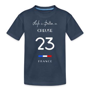 La vie CREUSE 23 Département Guéret Limousin - T-shirt bio Premium Enfant - bleu marine - Devant