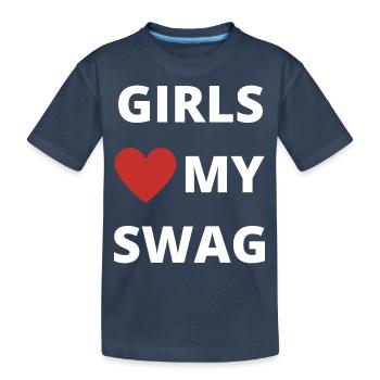Girls love my swag - Kinder Premium Bio T-Shirt - Navy - Vorne