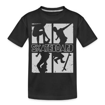 Skateboard - Kinder Premium Bio T-Shirt - Schwarz - Vorne
