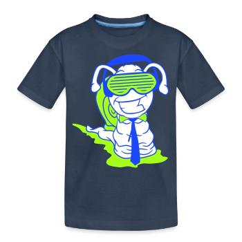 Lustige DJ Schnecke Krawatte Party Club Musik Spaß - Kinder Premium Bio T-Shirt - Navy - Vorne